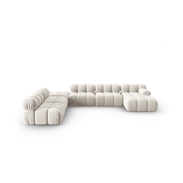 Bēšs samta dīvāns 379 cm Bellis – Micadoni Home