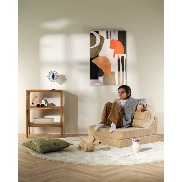 Gaiši brūns velveta bērnu atpūtas krēsls Flipster – Wigiwama-image-3