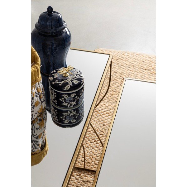 Zelta krāsas konsoles galdi (2 gab.) ar stikla galda virsmu 33x104 cm Elenor – Bizzotto-image-1