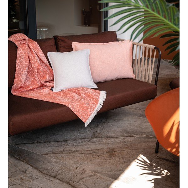 Sarkans pleds ar kokvilnu Euromant Dotty Diamond, 140 x 180 cm-image-2