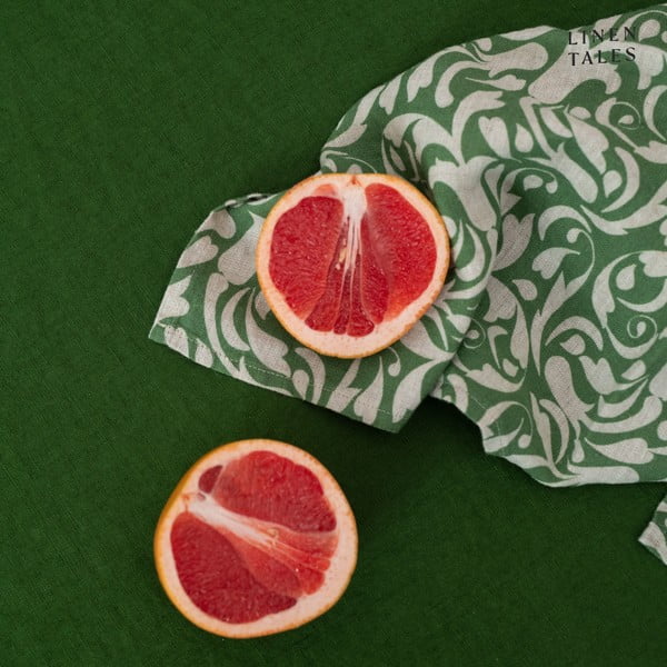 Lina trauku dvielis 45x65 cm Evergreen Damask – Linen Tales-image-2