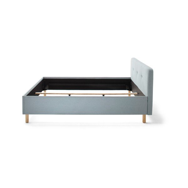 Zila/pelēka polsterēta divvietīga gulta bez režģa 140x200 cm Amelie – Meise Möbel-image-4