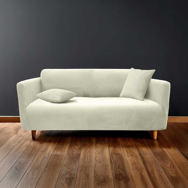 Krēmkrāsas uzvelkams pārvalks dīvānam 3 sēdvietām Sacha – douceur d'intérieur