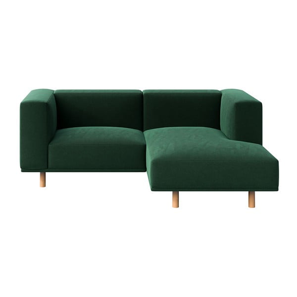Tumši zaļš samta stūra dīvāns (ar labo stūri) Kukumo – Ame Yens
