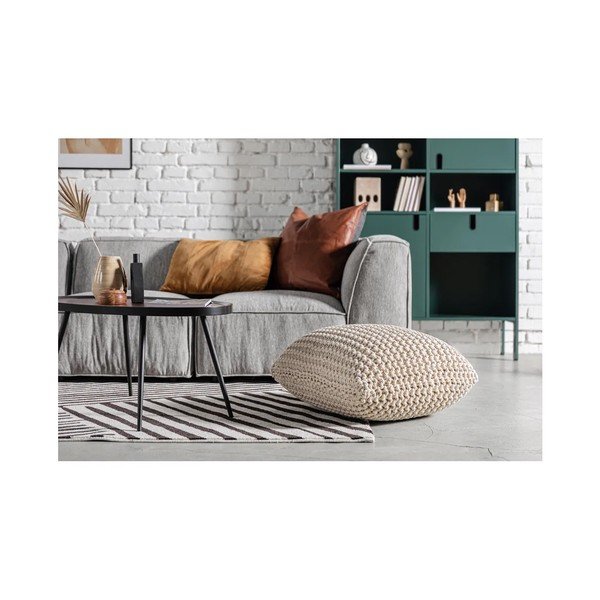 Sarkans pufs no trikotāžas Knit – Bonami Essentials-image-1