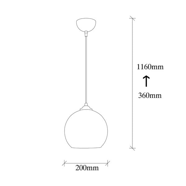 Okera dzeltena/melna piekaramā lampa ar stikla abažūru ø 20 cm Camini – Opviq lights-image-4