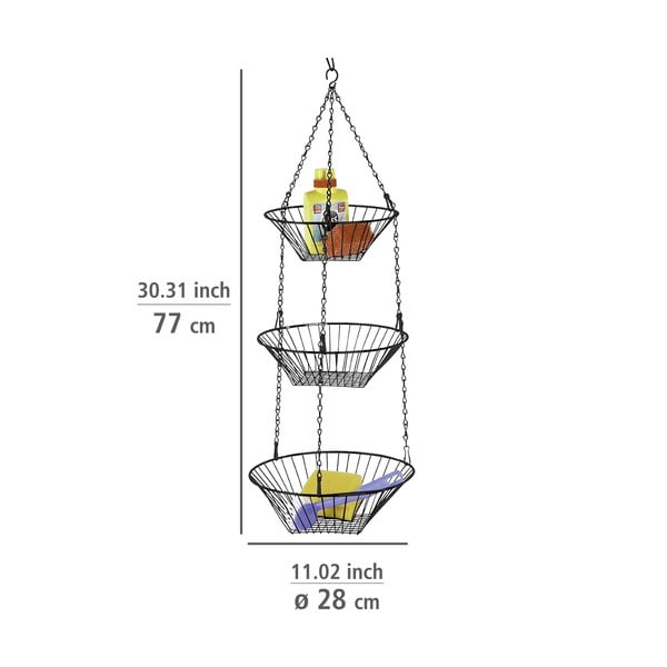 Metāla piekaramais augļu grozs Trio – Wenko-image-2