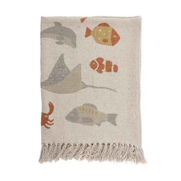 Bēšs kokvilnas bērnu sega 100x80 cm Abaas – Bloomingville Mini-image-1