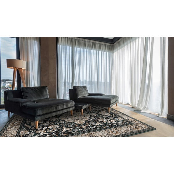 Zaļš vilnas paklājs 133x180 cm Lauren – Agnella-image-1