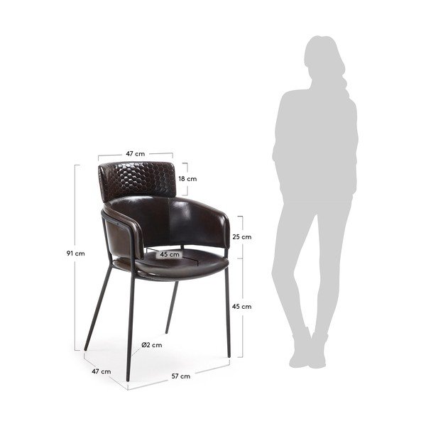 2 melnu ēdamistabas krēslu komplekts La Forma Rhett-image-1