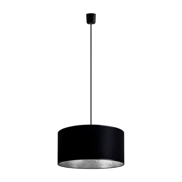 Melna griestu lampa ar sudraba detaļām Sotto Luce Mika, Ø 40 cm