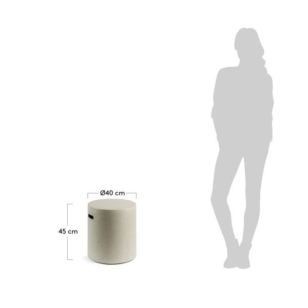 Pelēka betona taburete Kave Home Rhette-image-2