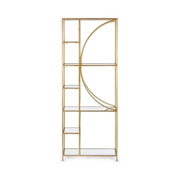 Zelta krāsas tērauda grāmatplaukts 66x176x25,5 cm Elenor – Bizzotto