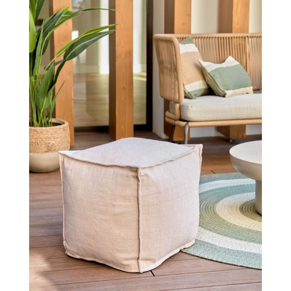 Bēšs dārza pufs Kave Home Leeith, 40 x 39 cm-image-3