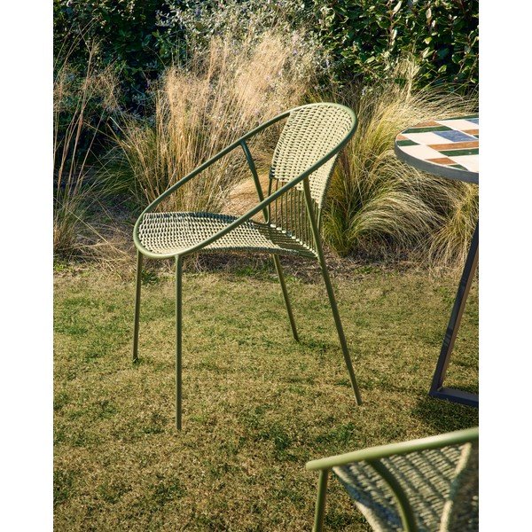 Tumši zaļš dārza krēsls Atrani – Kave Home-image-3