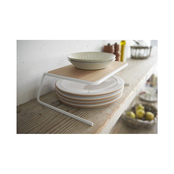 Balts/dabīga toņa koka papildu virtuves plaukts 19,5x19,5 cm Tosca – YAMAZAKI-image-2