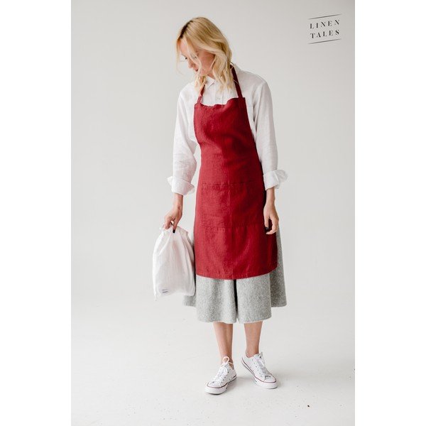 Sarkans lina priekšauts Lina Tales Daily Apron, 80 x 55 cm-image-1