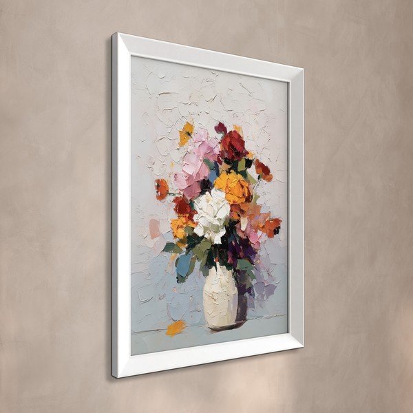 Drukāta glezna ar rāmi 56x75 cm White Vase – Styler-image-3