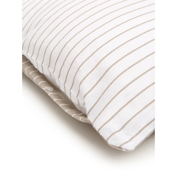 Balta un bēša flaneļa vienguļamā gultas veļa Westwing Collection Tallinn, 155 x 220 cm-image-4