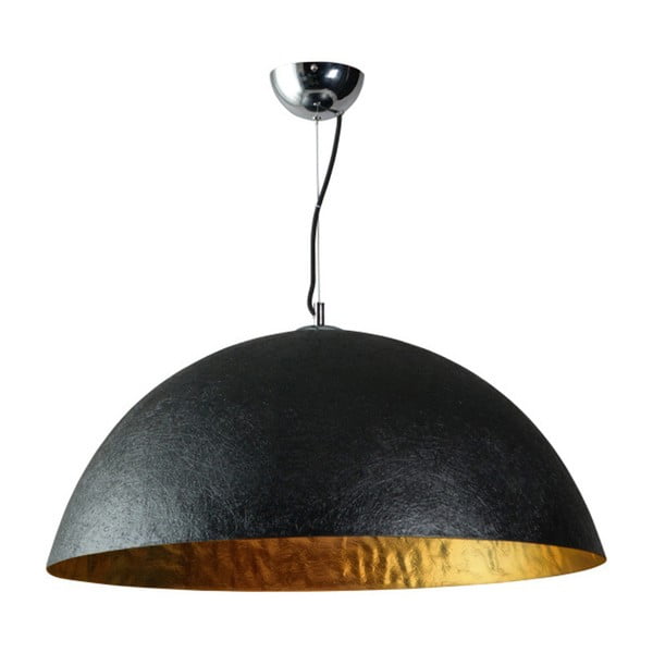 Griestu lampa melnā un zelta krāsā ETH Mezzo Tondo, ⌀ 70 cm