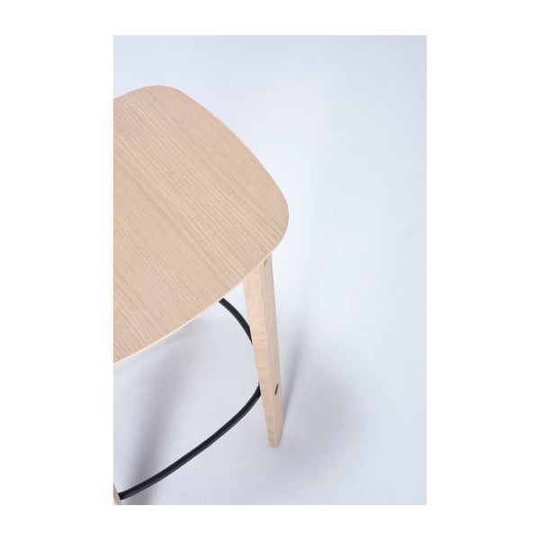 Dabīga toņa ozola masīvkoka bāra taburete (sēdekļa augstums 65 cm) Nora – Gazzda-image-4