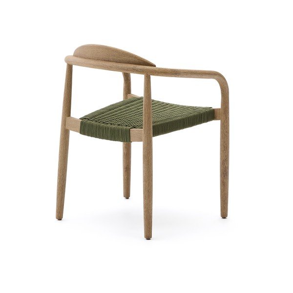 Zaļš/dabīga toņa masīvkoka ēdamistabas krēsls Nina – Kave Home-image-4