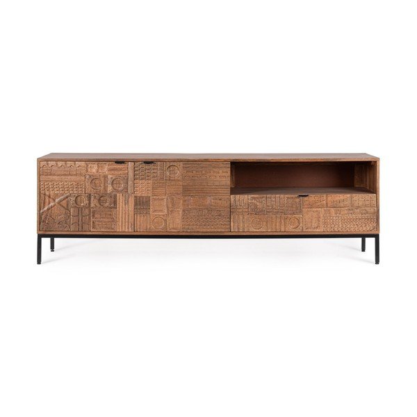 Dabīga toņa mango masīvkoka TV galdiņš 180x55x42 cm Kindia – Bizzotto