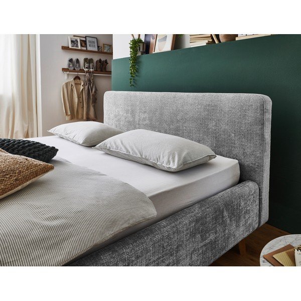 Pelēka polsterēta divvietīga gulta ar veļas kasti ar redelēm 180x200 cm Mattis – Meise Möbel-image-4