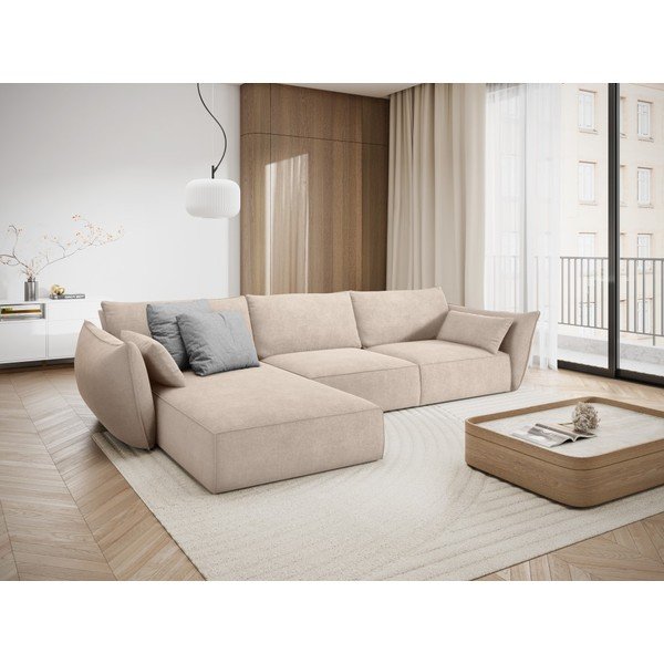 Bēšs stūra dīvāns (kreisais stūris) Vanda – Mazzini Sofas-image-1