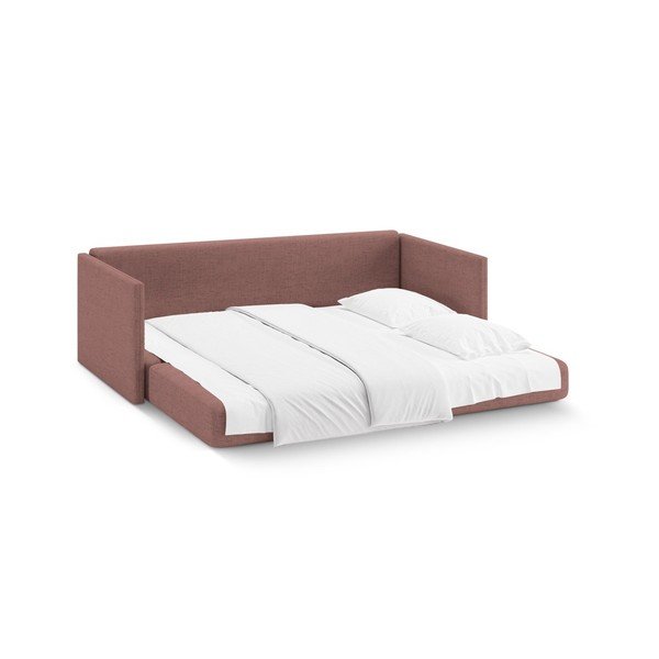 Rozā salokāms dīvāns no šenila auduma 209 cm Shannon – Cosmopolitan Design-image-3