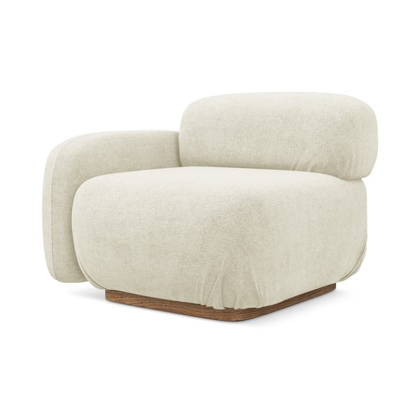 Krēmkrāsas modulārā dīvāna daļa no buklē auduma (ar kreiso stūri) Ailani – Makamii-image-2