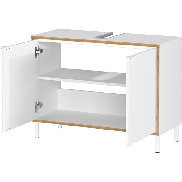 Balts augsts skapītis zem izlietnes 80x60 cm Topeka – Germania-image-3