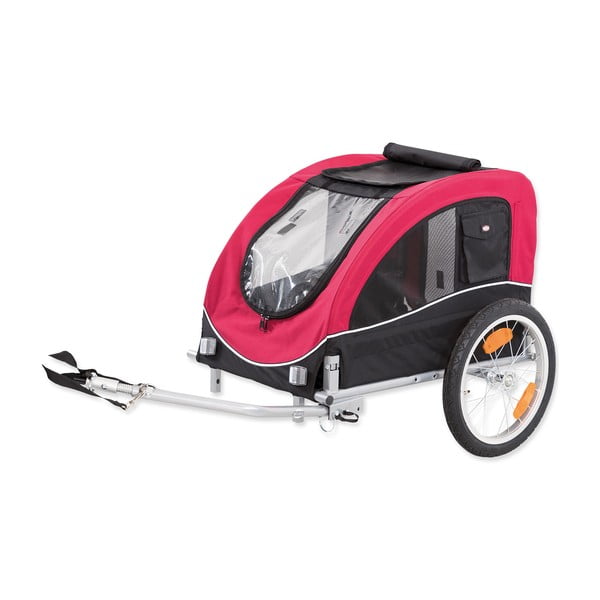 Sarkana velosipēda piekabe suņiem 68x75 cm Trixie M – Plaček Pet Products