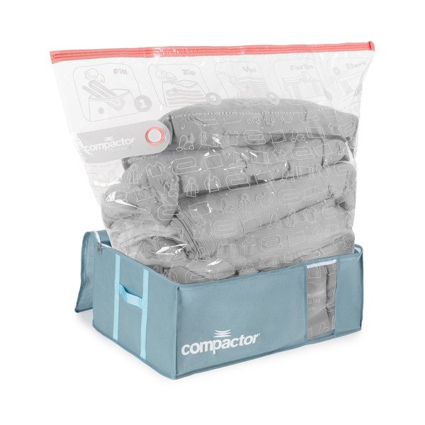 Vakuuma plastmasas drēbju uzglabāšanas kaste 65x45x27 cm Blue Edition – Compactor-image-4