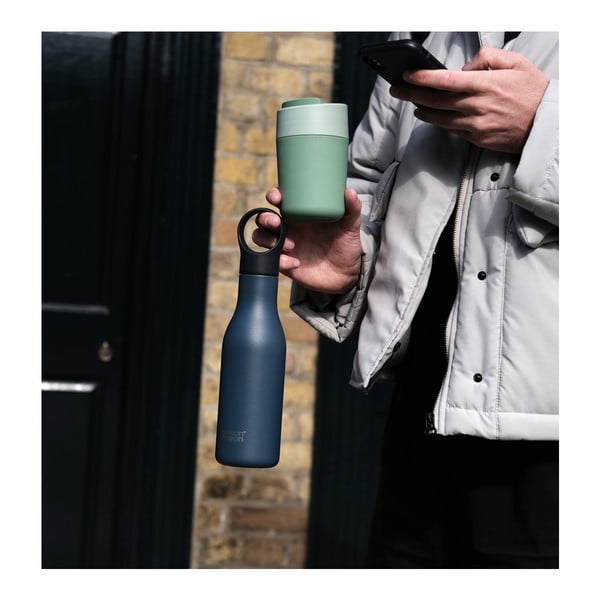 Tumši zila nerūsējošā tērauda pudele ceļojumiem 500 ml Loop – Joseph Joseph-image-2