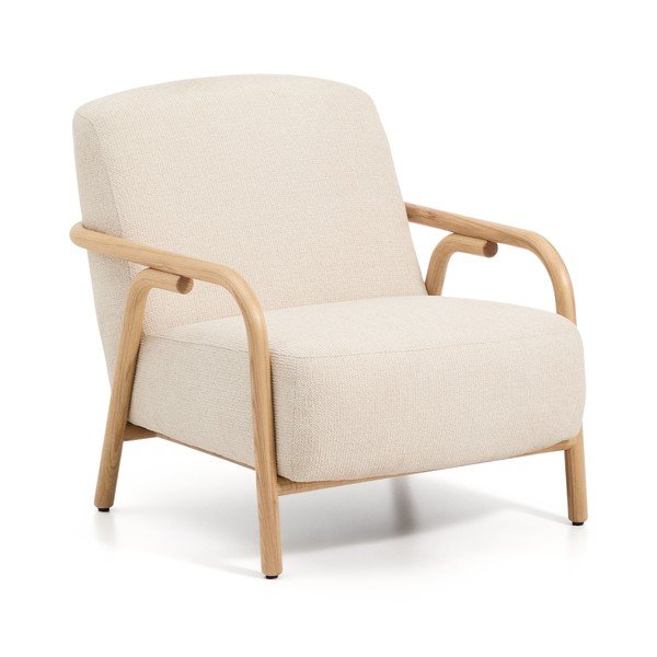 Bēšs atpūtas krēsls no šenila auduma Sylo – Kave Home