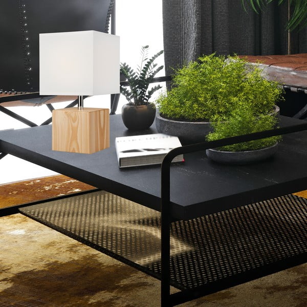 Gaiši brūna galda lampa ar auduma abažūru (augstums 29,5 cm) Natura – LAMKUR-image-1