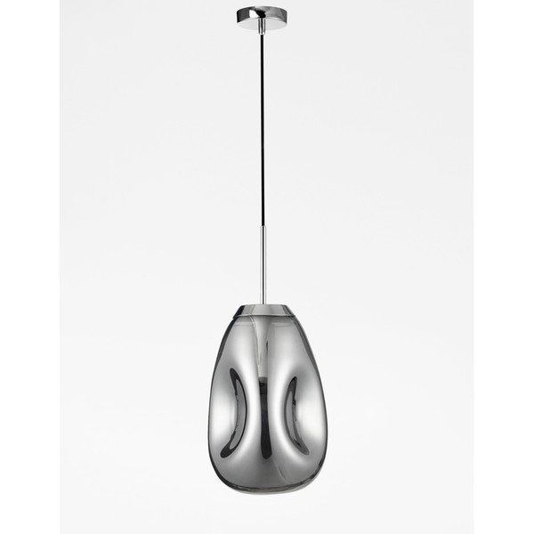Spīdīgas sudraba krāsas stikla piekaramā lampa ø 22 cm Lava – Nova Luce-image-4