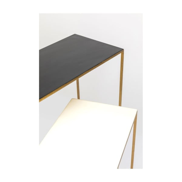 2 konsoļu galdiņu komplekts zelta krāsā Kare Design Charme-image-4