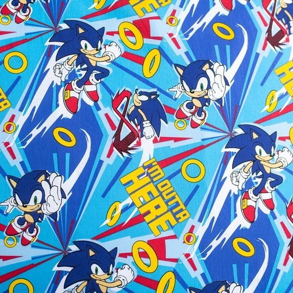 Zila vienguļamā kokvilnas bērnu gultas veļa 140x200 cm Sonic "Let´s go" – Jerry Fabrics-image-4