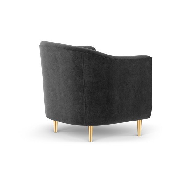 Tumši pelēks samta atpūtas krēsls Kooko Home Corde-image-3