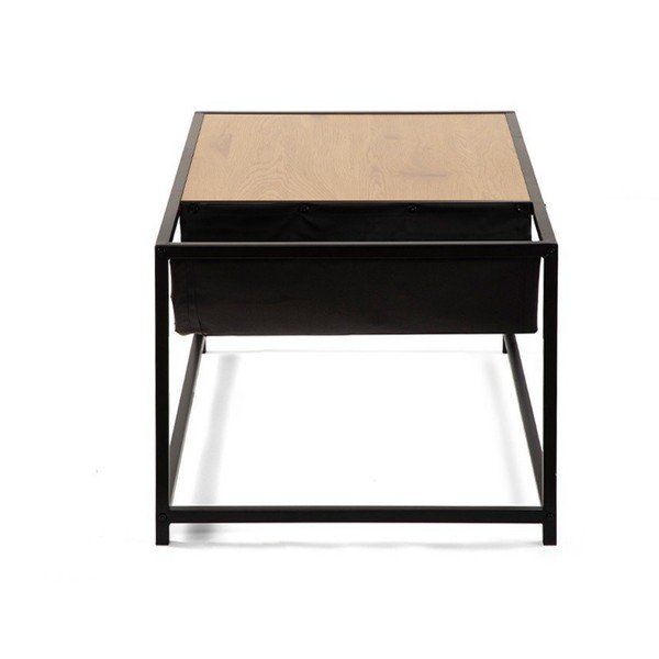 Melns/dabīga toņa žurnālgaldiņš ar ozolkoka imitāciju 60x99 cm Bayen – Bonami Essentials-image-3