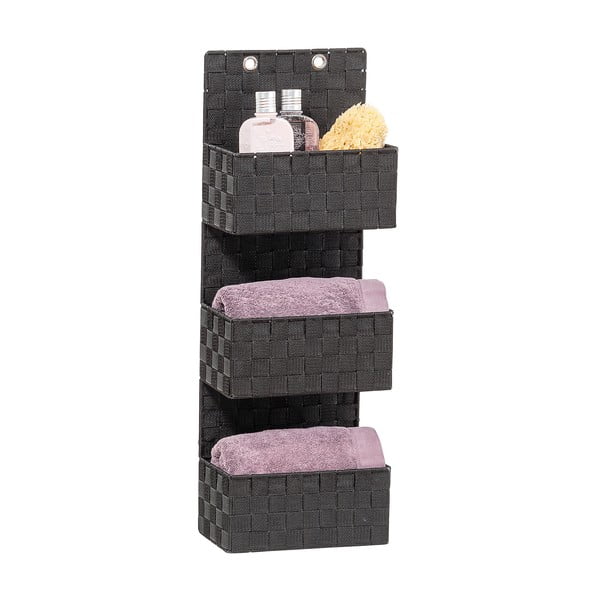 Melns trīskāršs vannas istabas organizators Wenko Adria-image-1