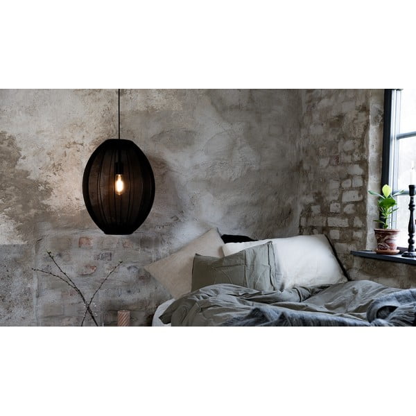 Melna piekaramā lampa ar auduma abažūru ø 40 cm Florence – Markslöjd-image-3