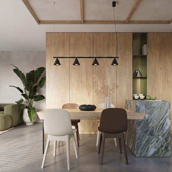 Melna tērauda piekaramā lampa Zylo – Sollux-image-2