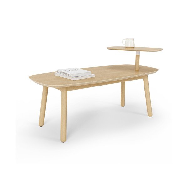 Dabīga toņa dižskābarža masīvkoka žurnālgaldiņš 56x120 cm Swivo – Umbra-image-3