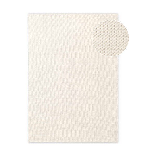 Krēmkrāsas ar rokām darināts vilnas paklājs 200x290 cm Lyon Beans – Elle Decoration