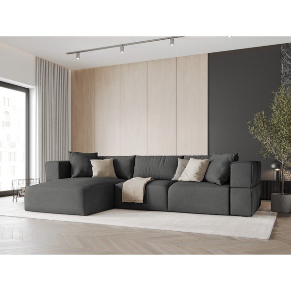 Tumši pelēks stūra dīvāns (ar kreiso stūri) Esther – Milo Casa-image-1