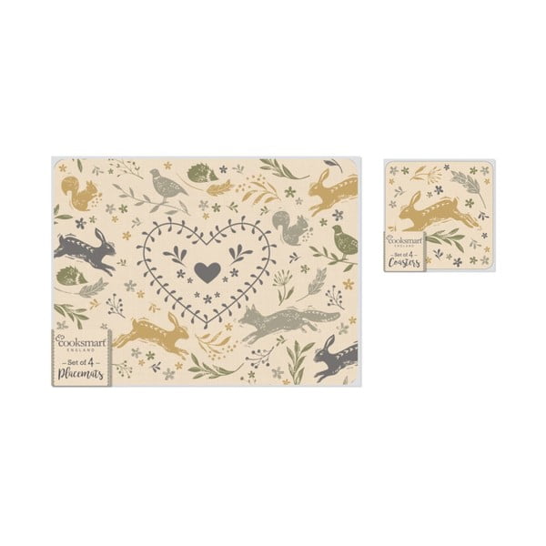 Galda un dzērienu paliktņu komplekts (8 gab.) Woodland – Cooksmart ®-image-4