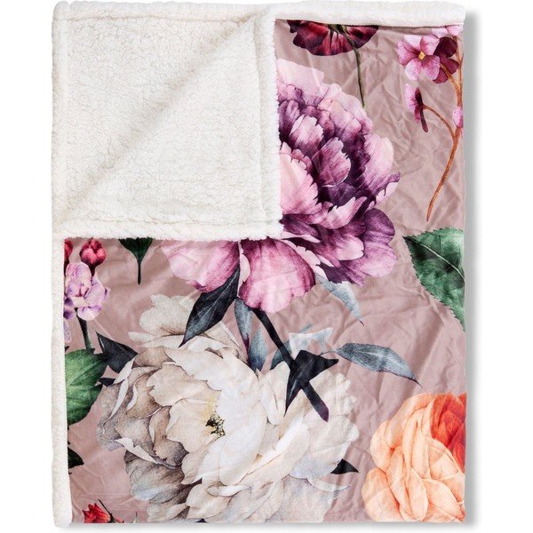 Bēša divpusēja sega Descanso Fiori, 130 x 160 cm-image-3